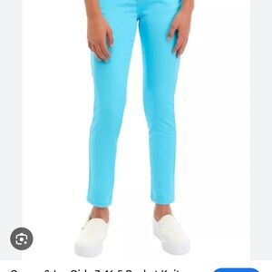 crown & ivy Bright Cyan Skinny Pants for Kids